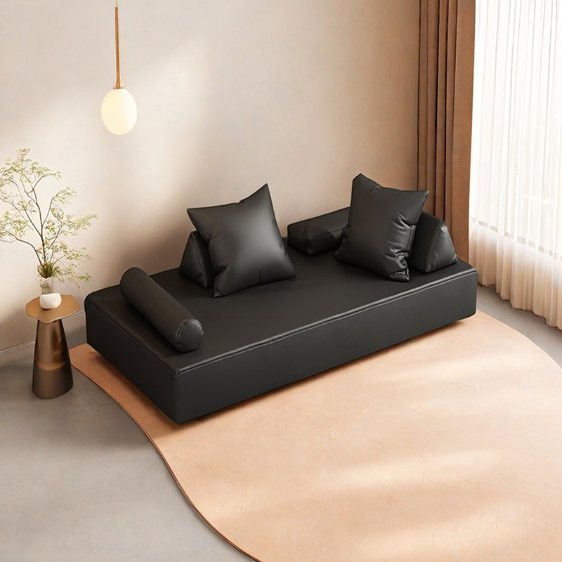 Chaise longue intérieure confortable, siège large, Accoudoir à droite (vu de face), Noir