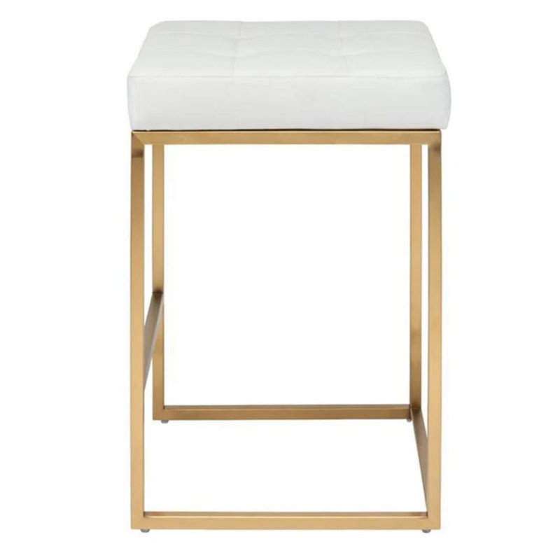 Tabouret rembourré Ronaldo, Polyuréthane - blanc