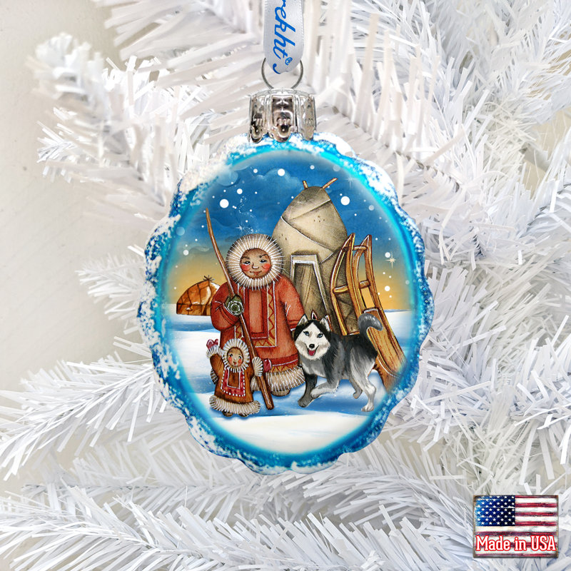 3'' Glass Holiday Shaped Ornament