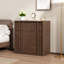 Table de chevet avec 3 tiroirs pour la chambre à coucher, table de chevet moderne avec poignée verticale, armoire de rangement en bois pour le salon-781792938