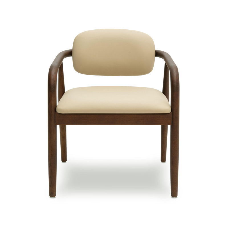Chaise en cuir taupe Betsy