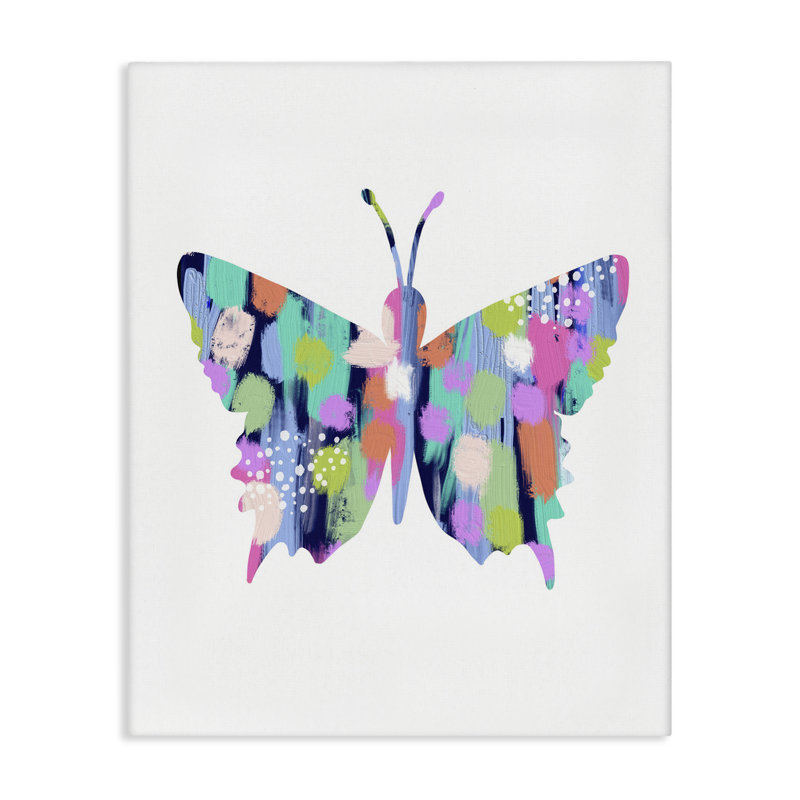 Art mural pastel à motif de papillons par Lisa Nohren, H 20 po x l 16 po