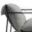 Upholstered Modern Metal Framed Light Gray Polyester Blend Sling Accent Chair-1200492255