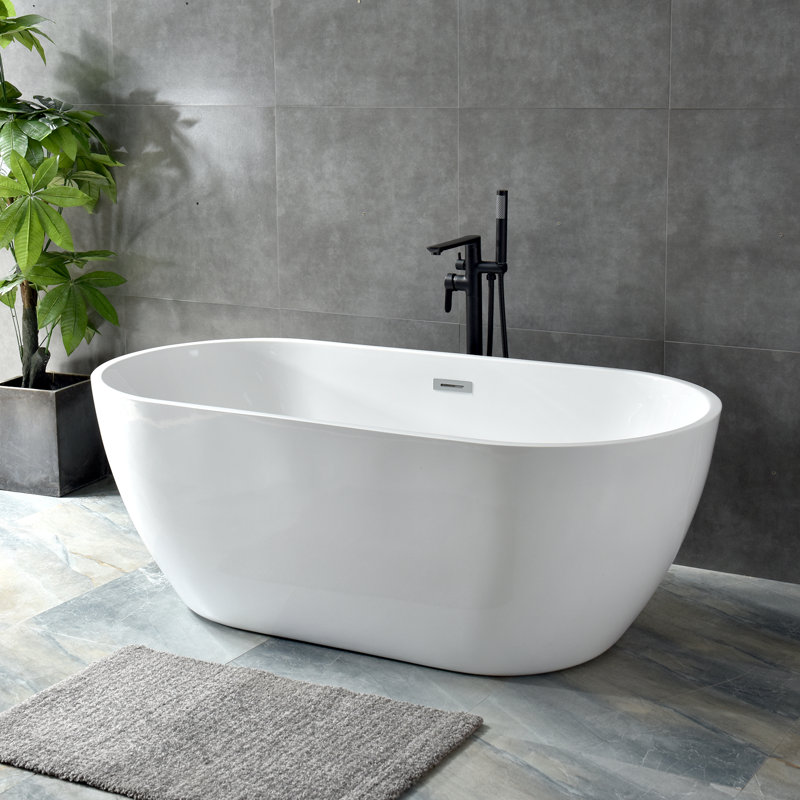 Baignoire de trempage autoportante en acrylique L 63 po x l 29,5 po