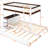 Twintwin Bunk Bed With Desk, Twin Size Trundle In White + Walnut Design Space Optimizing Storage