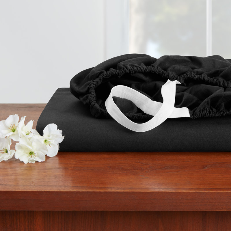 Microfiber Sheet Set, California King, Black
