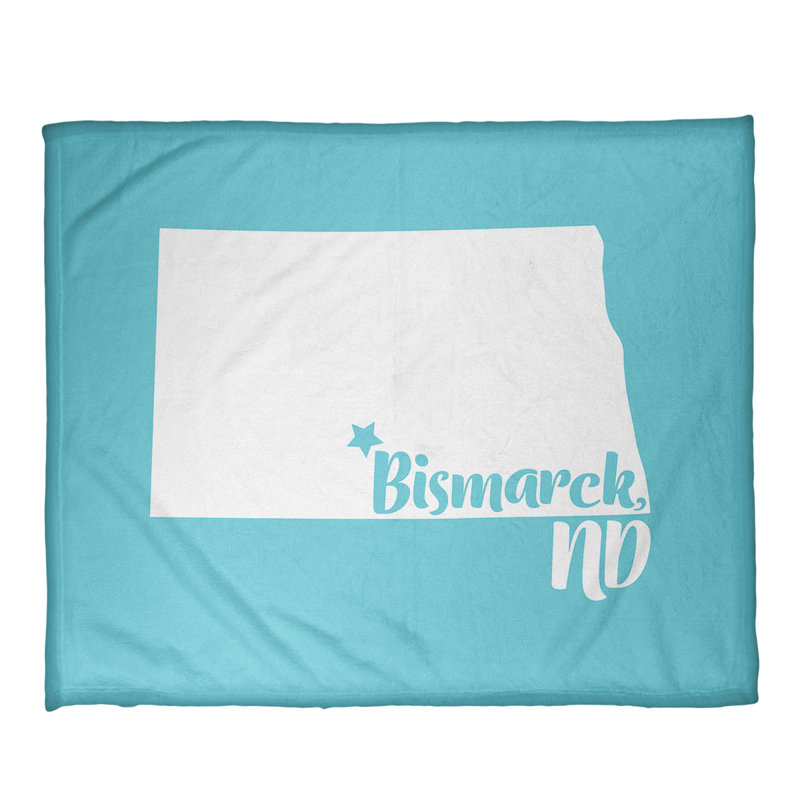 Jeté polaire bismarck north dakota, l 52,5 po x L 62,5 po, Bleu sarcelle