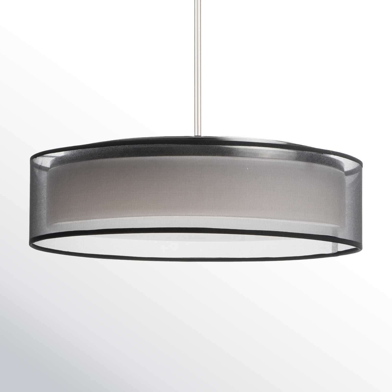 Jessalyn 5 - Light Metal Dimmable Drum Chandelier, Black Satin Nickel