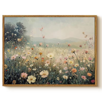Rustic Wildflower Landscape Framed Wall Art