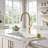 17.71" Solid Brass Single Hole Single Handle Pull Down Kitchen Faucet-90605586