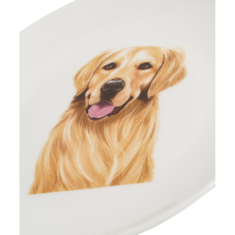 Porcelaine milieu impression 6 assiettes - Golden Retriever