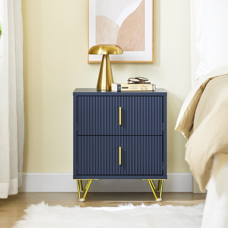 Aldea 40cm W Bedside Table, Blue
