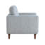 Fauteuil Ricca, chenille, mousse, pieds en bois brun incliné-115686273