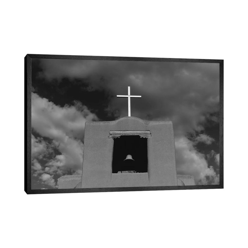 Santa Fe's San Miguel Chapel II by Bethany Young - Print on Canvas, 66.04cm H x 101.6cm W x 3.81cm D, Black Framed
