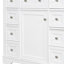 Base de meuble-lavabo blanc 36 po, 1 armoire et 6 tiroirs, en bois massif et de construction, moderne, peint, assemblage requis en blanc, avec surface peinte,-1491661636