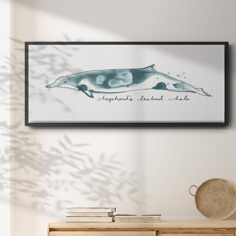 Whale III- Framed Canvas, 24" H x 60" W