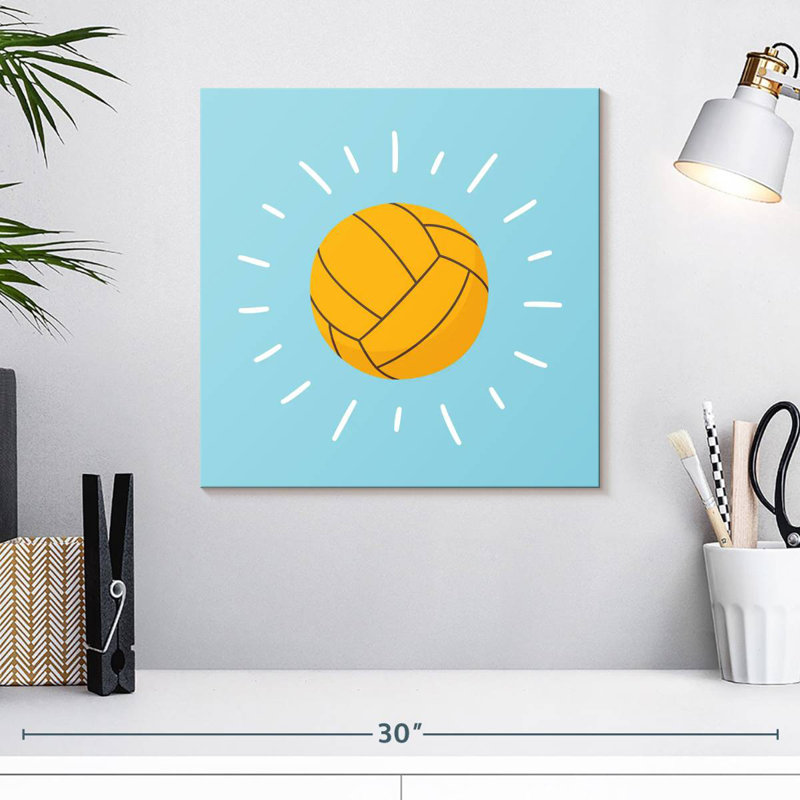 Ballon de water-polo Sirci sur fond bleu, H 16 po x l 16 po