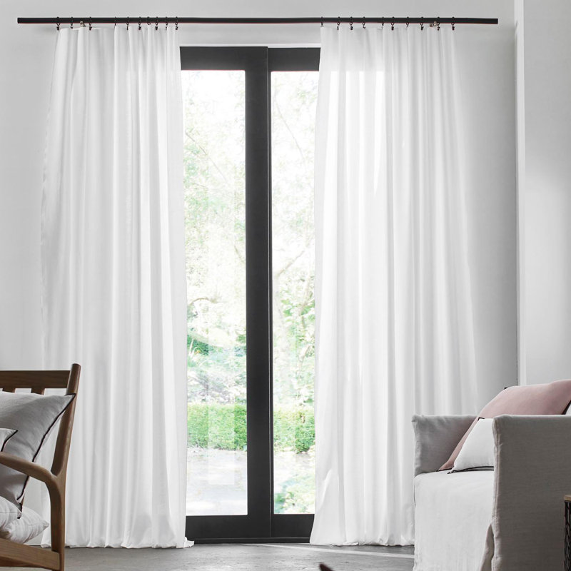 Mila Semi Sheer Window Scarf Single Panel, 200 W x 280 D cm, White