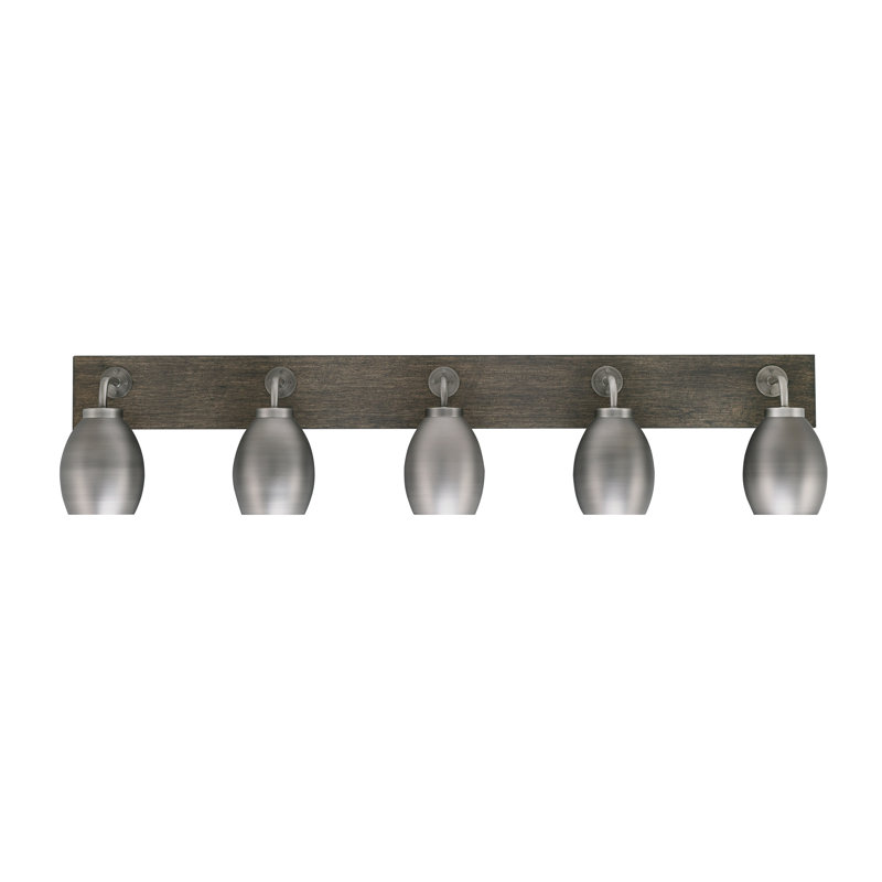 Barre d'éclairage de salle de bain 5 lumières Oxbridge, Graphite / gris vieilli, Graphite