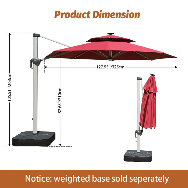 Parasol en porte-à-faux 130 po