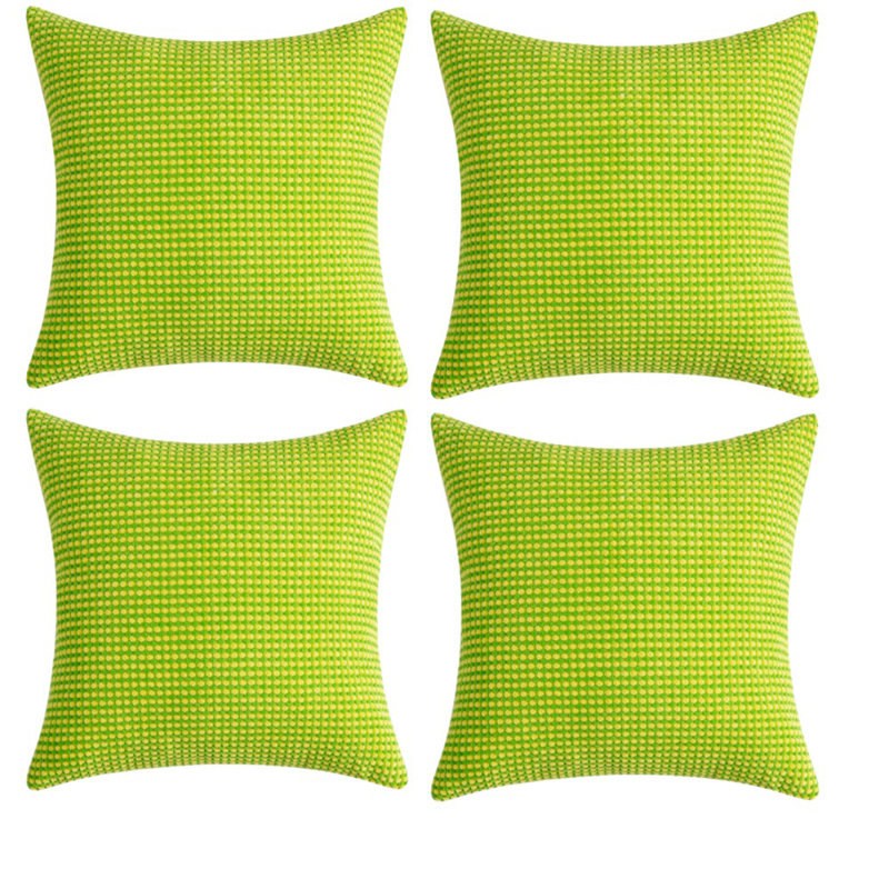 Ensemble de 4 housses de coussin en velours côtelé deux tons, Vert lime