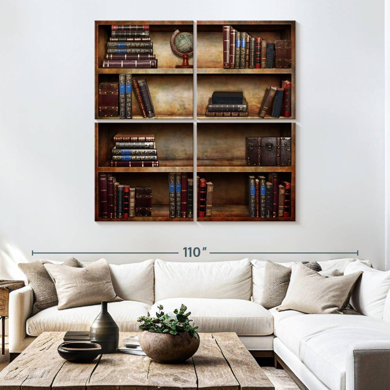 Kerner Ancient Bookshelf, 74" H x 74" W