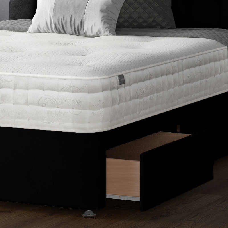 Fales Divan Bed Base, 4 Drawers, Small Double (4'), Black
