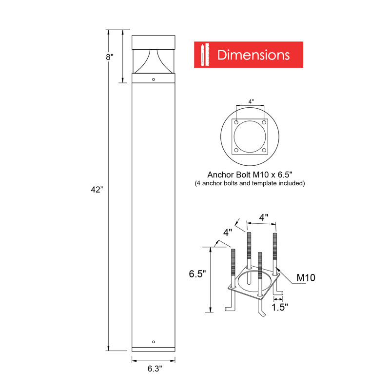 Solus Square Tunable/Switchable LED Landscape Bollard - 3000K/4000K/5000K, Bronze