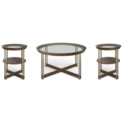 Elkton Round Cocktail Table With 2 End Table