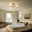 4-Light Iron Flush Mount Ceiling Light with Frosted Glass Globes