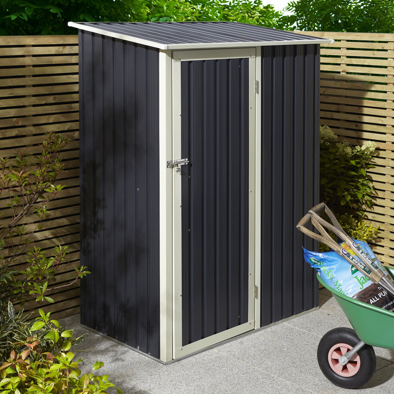 Rowlinson Trentvale 5X3 Metal Pent Shed, Dark Grey