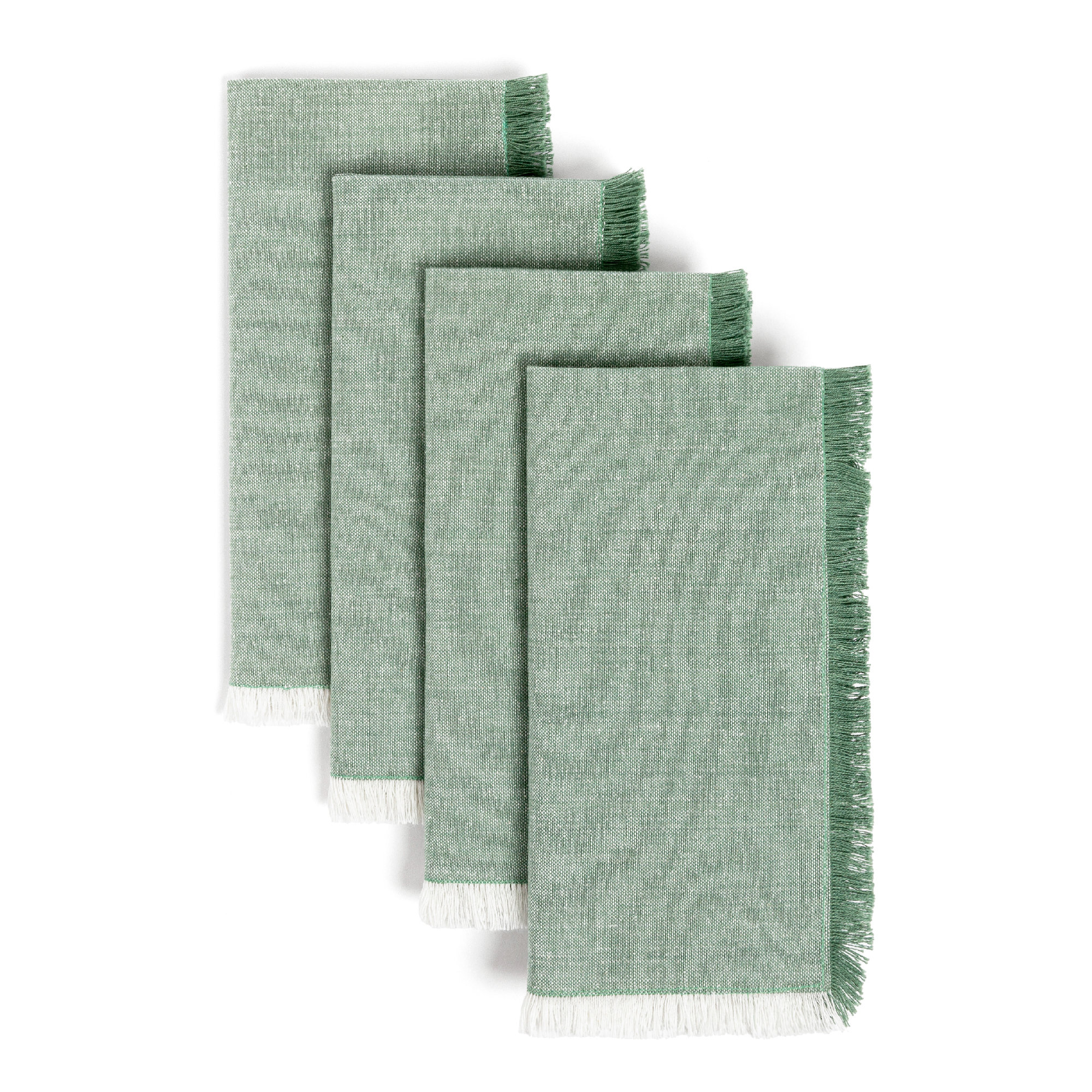 over&back Woven Frayed Chambray Napkins, Set of 4