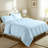 Beddora King Duvet Cover Set, 3-Piece 100% Cotton Bedding, Soft Breathable Duvet Cover with Pillow Shams, Button Closure, 200 Thread Count, Light Blue-112750902-112750903
