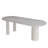 79'' Modern Oval Dining Table for 8 People, White Kitchen Table with Sintered Stone Tabletop, Wood Legs, Dining Room Table for Home Living Room (Table Only)-434211691