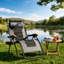 Très grand fauteuil inclinable noir épaissi à gravité zéro, siège élargi de 30,2 pouces, pliable avec porte-gobelet, capacité de charge de 400 lb, convient aux loisirs de plein air.