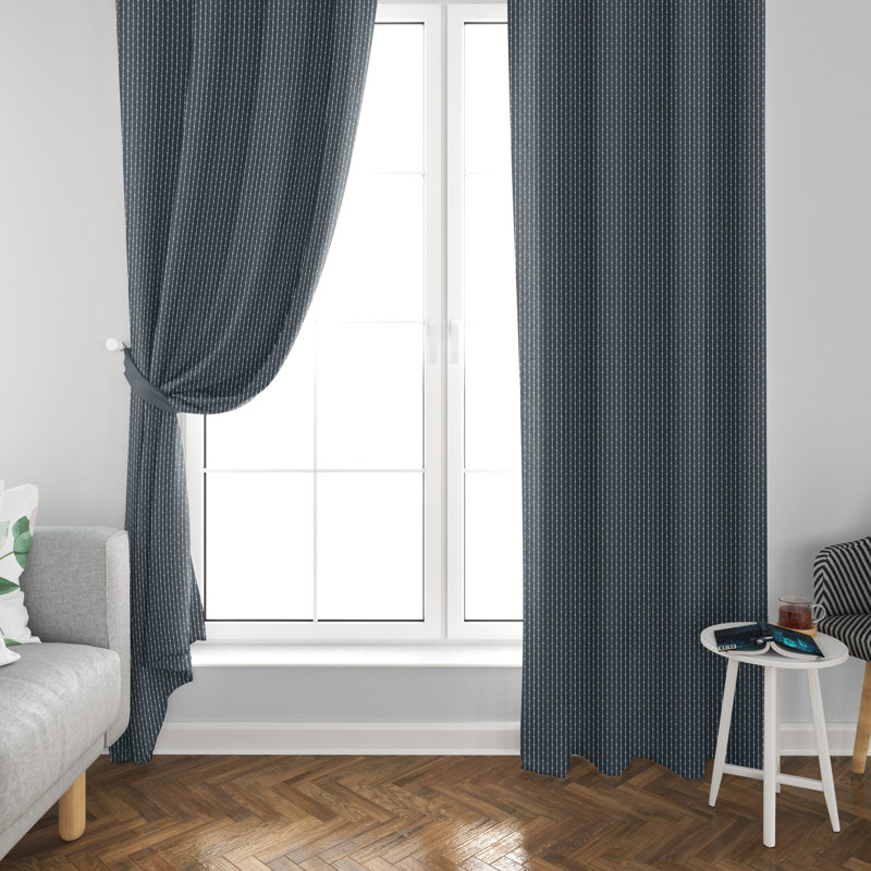 Rideau en polyester Cantwell, Gris foncé
