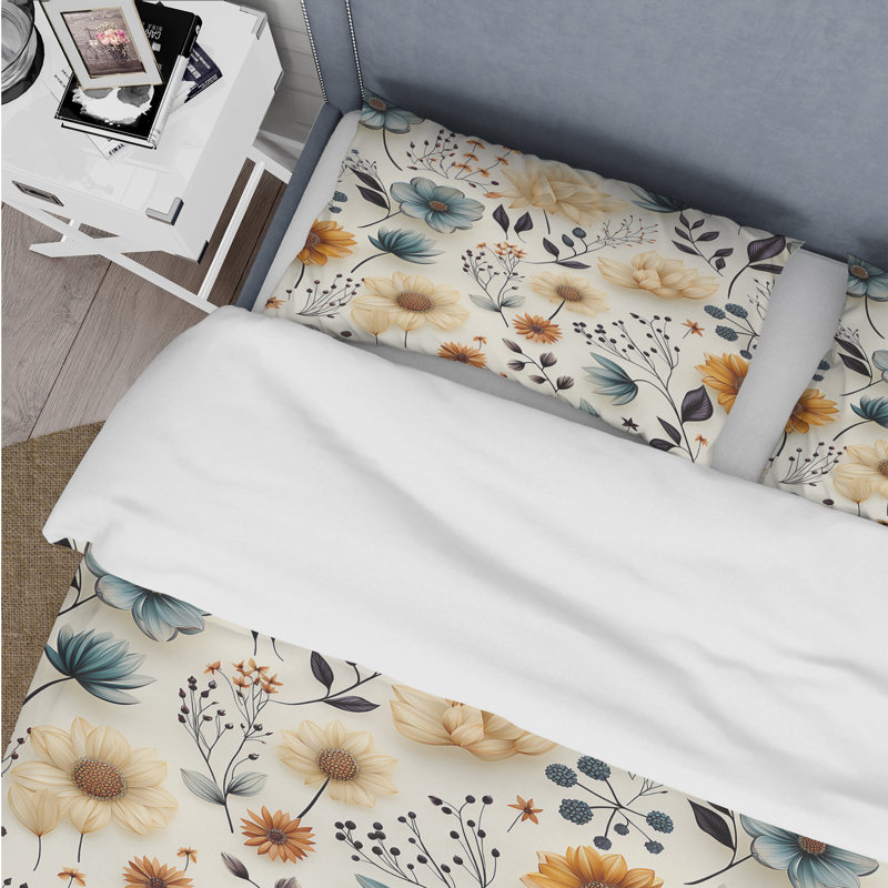 Botanical Nomad Boho Motif - Ensemble de housse de couette Boho - Microfibre de polyester