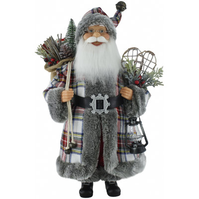 16" Yuletide Tartan Plaid Santa