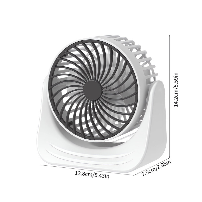 Petit ventilateur de bureau à dortoir silencieux à 3 vitesses USB
