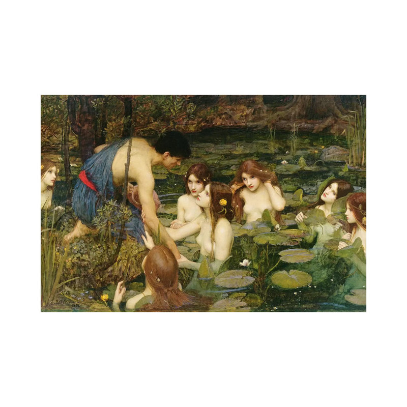 Hylas And The Nymphs, 1896 by John William Waterhouse - Painting on Canvas, Wrapped Canvas, 45.72cm H x 66.04cm W x 1.91cm D