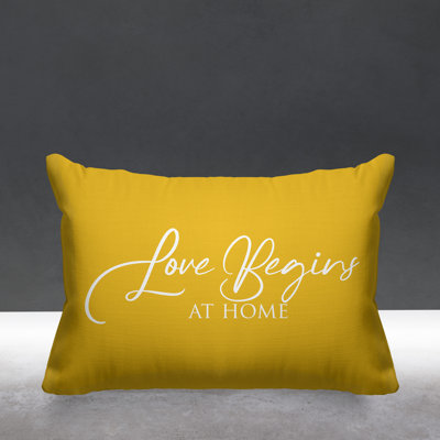 Aspire Love Begins at Home Outdoor Rectangular Pillow Cover & Insert