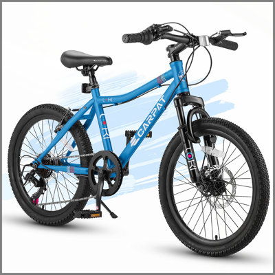 Vélo pour enfants 20 pouces, vélo pour garçons, 6 à 12 ans, vélo à 7 vitesses pour enfants, suspension avant, frein à disque à l'arrière, cadre en acier