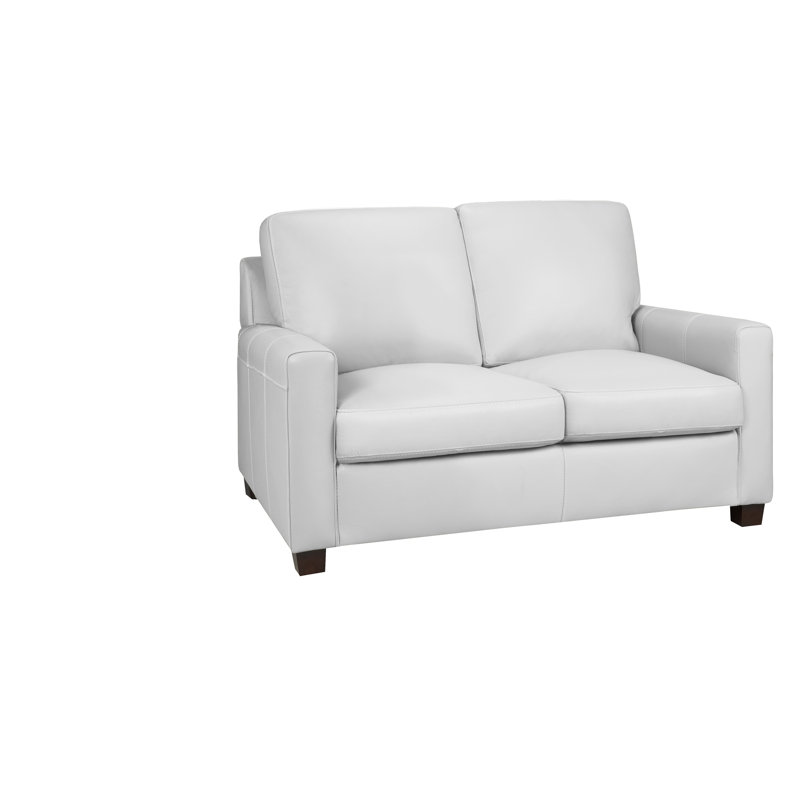Canapé Anum, Cuir gris argenté, H 36 po x l 54 po x P 37 po