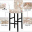 Housse de tabouret de chaise de bar Jacquard, motif de housse de chaise extensible 4 PCS pour courte chaise de salle à manger pivotante à hauteur de comptoir Chaises de tabouret de bar avec dossier Couvertures de tabouret de bar Housse de chaise de pub