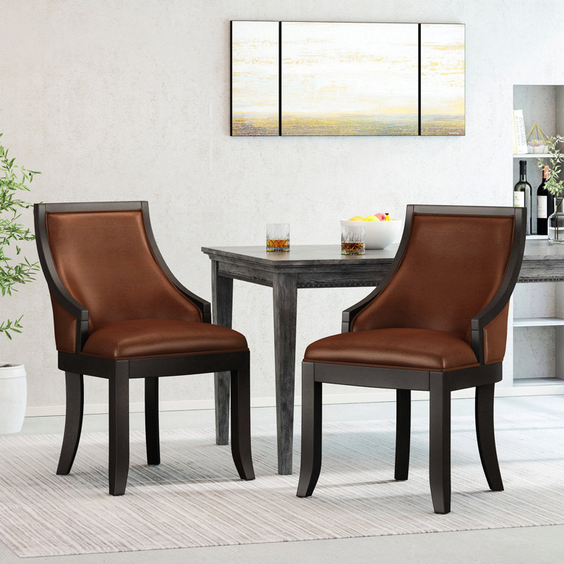 Chaises de salle à manger rembourrées Antonay, Brun