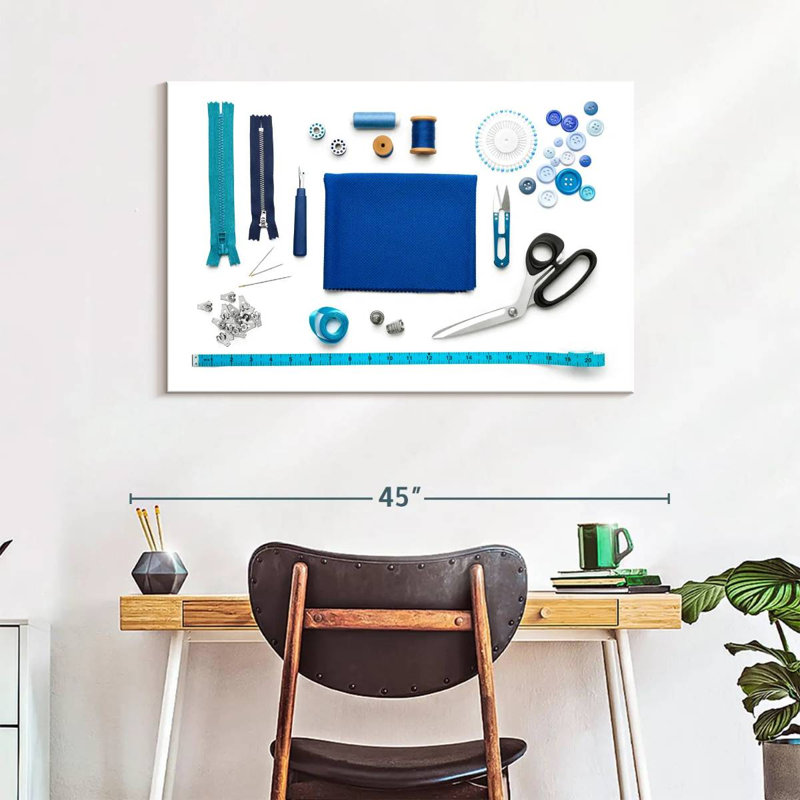 Senne Blue Sewing Kit, 26" H x 39" W