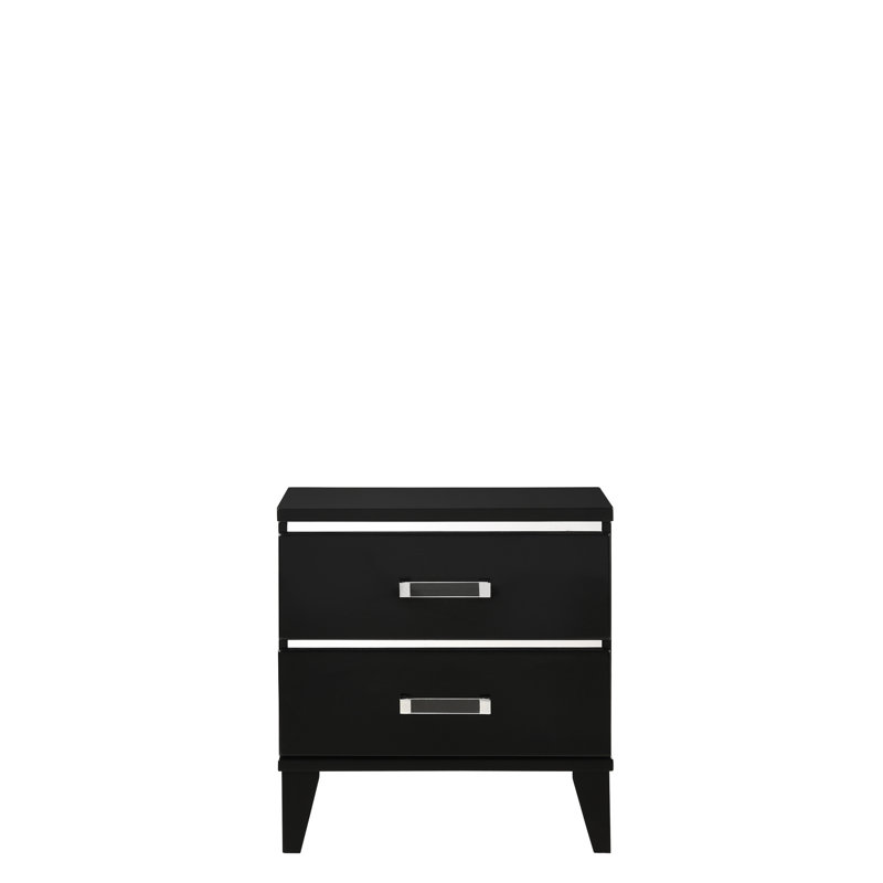 Table de chevet noire avec amplement d'espace pour les accessoires de chevet Finition de l'espace de rangement - Améliore l'utilité de la chambre à coucher