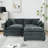 Modern Chenille Loveseat Sofa Couch With Ottoman-506217869-506217865