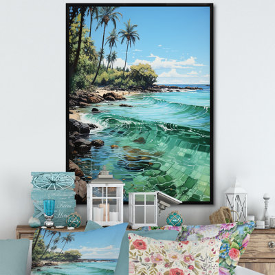 «Riehle Palm Trees Palms IV», reproduction d'art sur toile