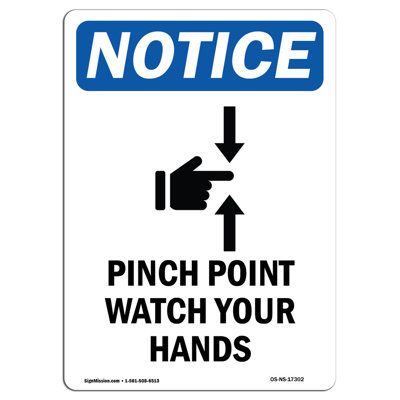 Pinch Point Watch Your Hands Sign with Symbol
